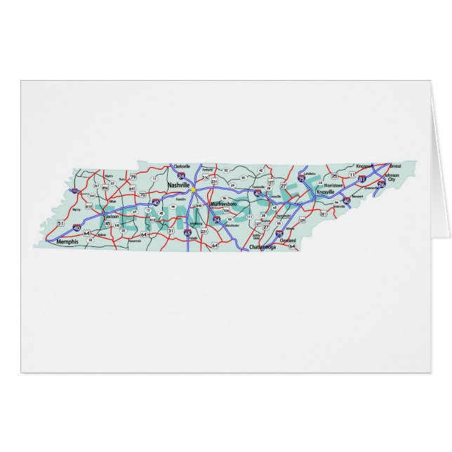 Tennessee Map Blank Card (Front Horizontal)
