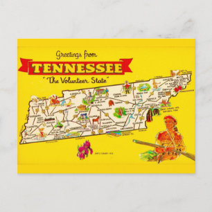  Tennessee Map Postcard