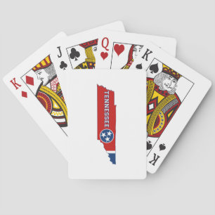 Tennessee Outline Map Shaped State Flag Playing Cards