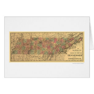 Tennessee Railroad & Post Office Map 1888