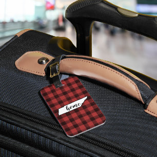 Tennessee Red & Black Buffalo Plaid Home State Luggage Tag