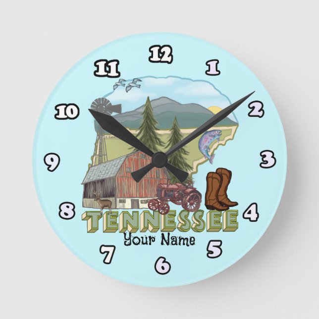 Tennessee Round Clock (Front)