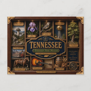 Tennessee Shadow Box 3D Figurine State Postcard