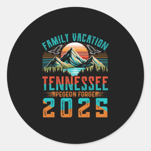 Tennessee Smoky Mountains Family Vacation 2025 Pig Classic Round Sticker