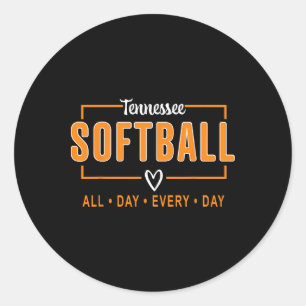 Tennessee Softll Vintage Mens Kids Team Retro Soft Classic Round Sticker