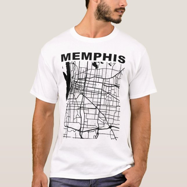 Tennessee Souvenir Memphis City Street Map T-Shirt (Front)