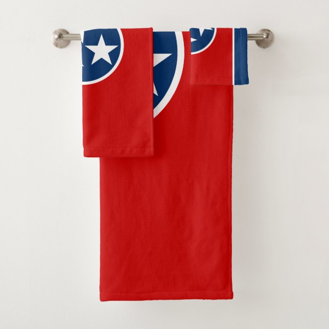 Tennessee State Flag Bath Towel Set (Insitu)