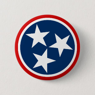 Tennessee State Flag Blue White Stars 6 Cm Round Badge