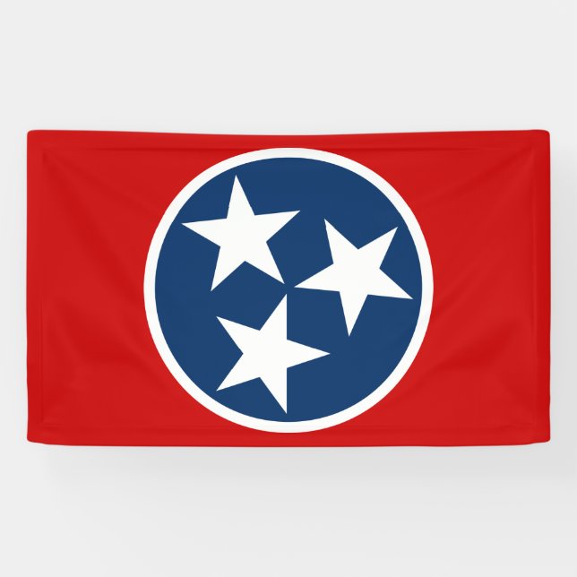Tennessee State Flag Blue White Stars Banner (Horizontal)