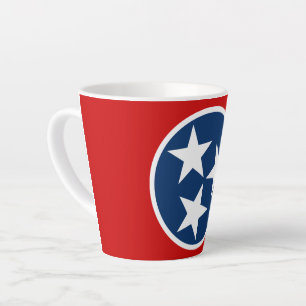 Tennessee State Flag Blue White Stars Latte Mug