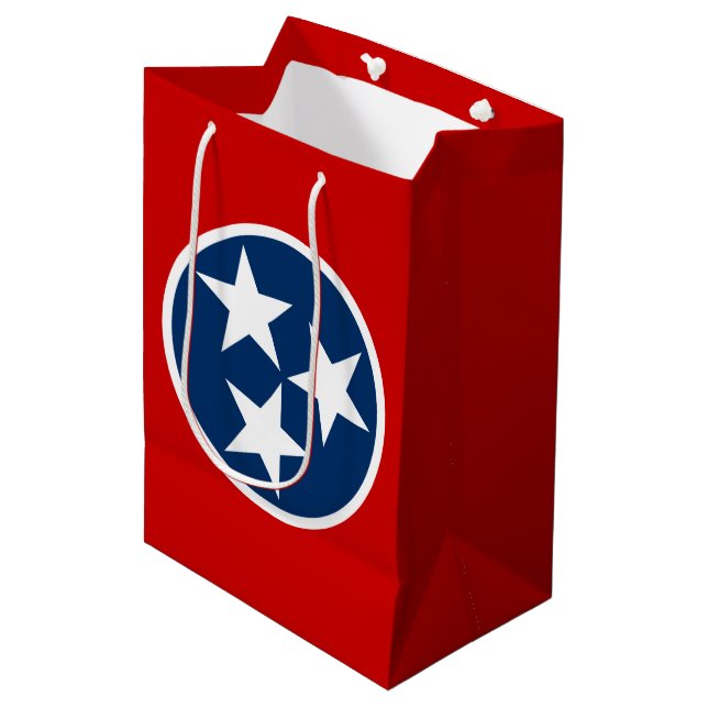 Tennessee State Flag Blue White Stars Medium Gift Bag (Front Angled)