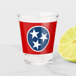 Tennessee State Flag Blue White Stars Shot Glass