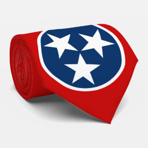 Tennessee State Flag Blue White Stars Tie
