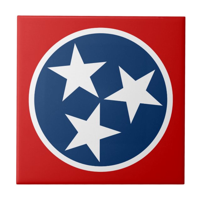 Tennessee State Flag Blue White Stars Tile (Front)