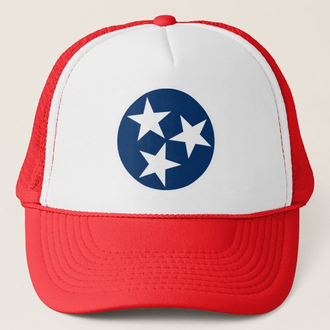 Tennessee State Flag Blue White Stars Trucker Hat (Front)