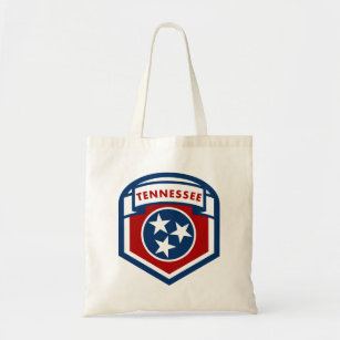 Tennessee State Flag Crest Shield Style Tote Bag