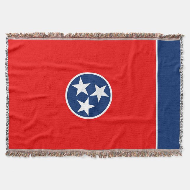 Tennessee State Flag Design Decor Throw Blanket (Front)