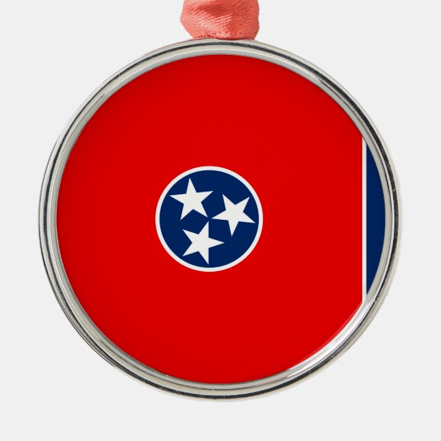 Tennessee State Flag Design Metal Tree Decoration (Front)