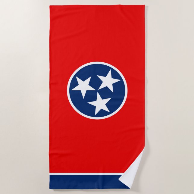 Tennessee State Flag Design on a Beach Towel (Front)
