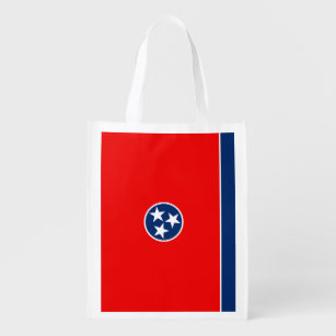 Tennessee State Flag Design Reusable Grocery Bag