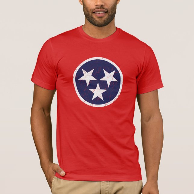Tennessee State Flag Grunge Nashville Love T-Shirt (Front)