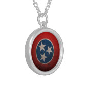 Tennessee State Flag Silver Plated Necklace (Front Left)