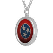 Tennessee State Flag Silver Plated Necklace (Front Right)