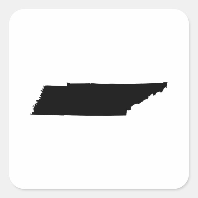 Tennessee State Outline Square Sticker (Front)