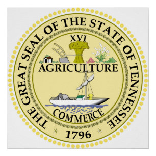 Tennessee state seal america republic symbol flag poster