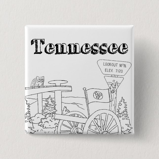Tennessee State Symbols Volunteer State Images 15 Cm Square Badge (Front)