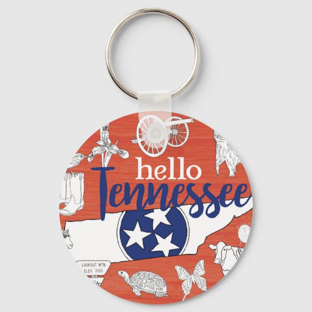 Tennessee State Symbols Volunteer State Images Key Ring (Front)