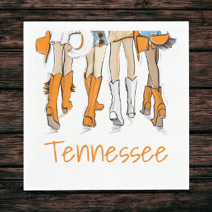 Tennessee Tailgate Girls Cocktail Game Day Napkin