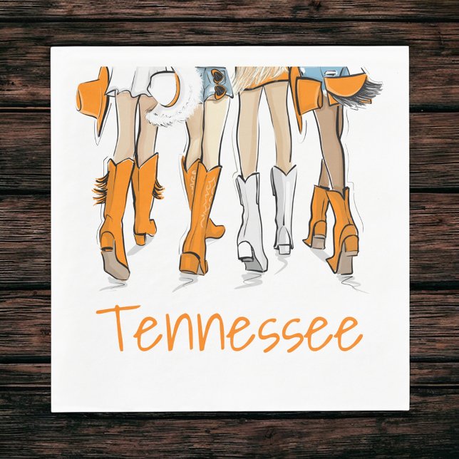 Tennessee Tailgate Girls Cocktail Game Day Napkin (Creator Uploaded)