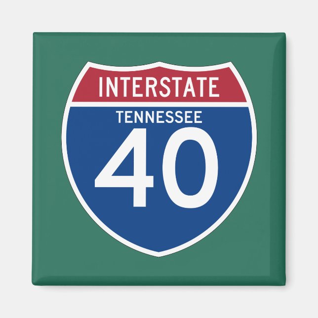 Tennessee TN I-40 Interstate Highway Shield - Magnet (Front)