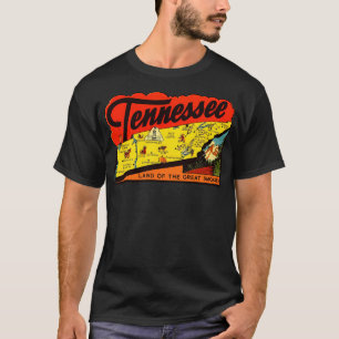 Tennessee Tn State Map Vintage Travel Decal T-Shirt