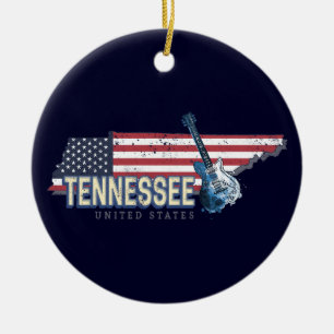Tennessee United States Retro State Vintage USA Ceramic Tree Decoration