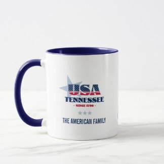 Tennessee USA 1796 Blue Star Personalised Mug