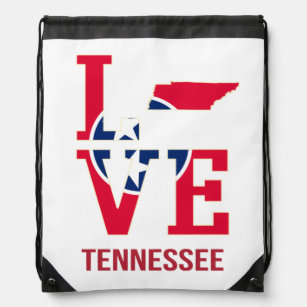 Tennessee USA State Love Drawstring Bag