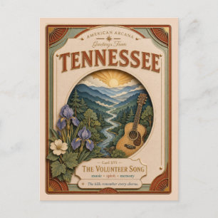 Tennessee Vintage Paper Cut American Arcana Postcard