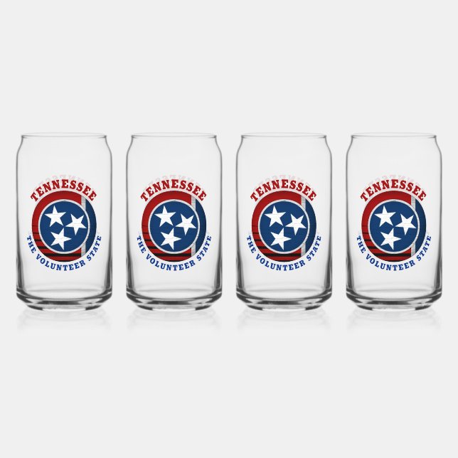 TENNESSEE VOLUNTEER STATE FLAG CAN GLASS (Front)