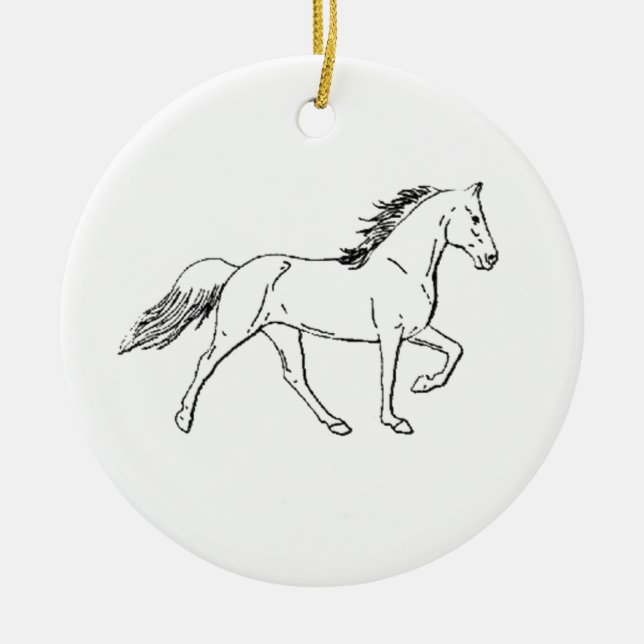 Tennessee Walking Horse Ceramic Tree Decoration (Front)