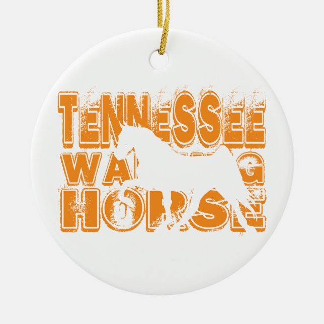 Tennessee Walking Horse Ceramic Tree Decoration (Front)