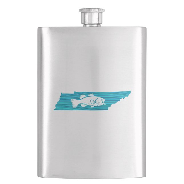 Tennessee Wave Fishing Hip Flask (Front)
