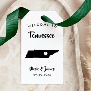 Tennessee Wedding Welcome Bag Tags, Map Gift Tags
