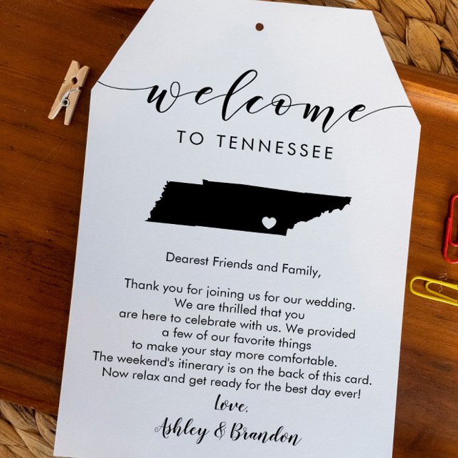 Tennessee Wedding Welcome Tag, Letter & Itinerary (Creator Uploaded)