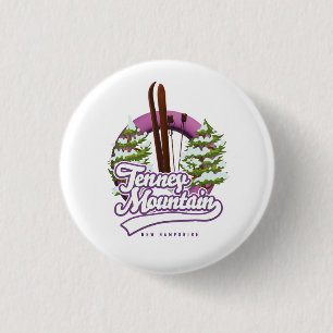 Tenney mountain new hampshire ski logo 3 cm round badge