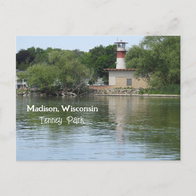 Tenney Park,  Madison Wisconsin Lighthouse Postcard (Front)