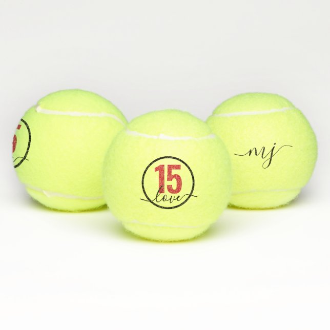 Tennis 15th Birthday Monogram Tennis Balls (Multi)