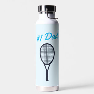 Tennis #1 Dad Father's Day Blue Gift Water Bottle