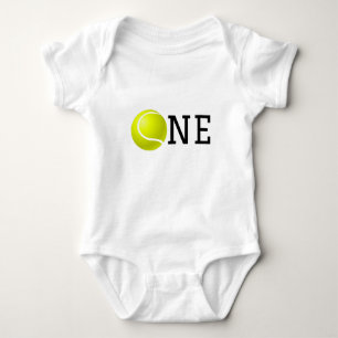 Tennis 1st Birthday One Ball Gender Neutral Sport Baby Bodysuit